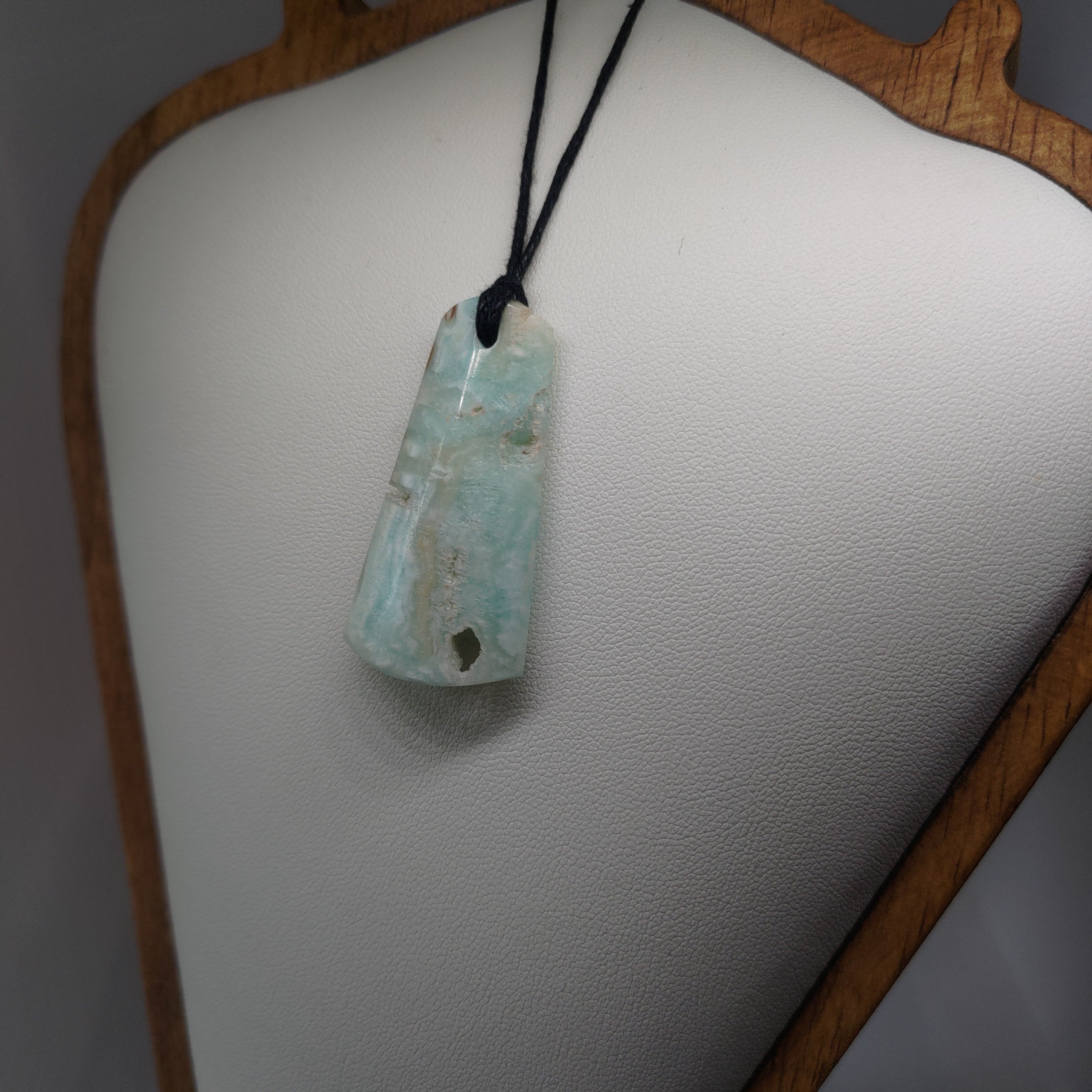 Hand Made Blue Aragonite Pendant 0077