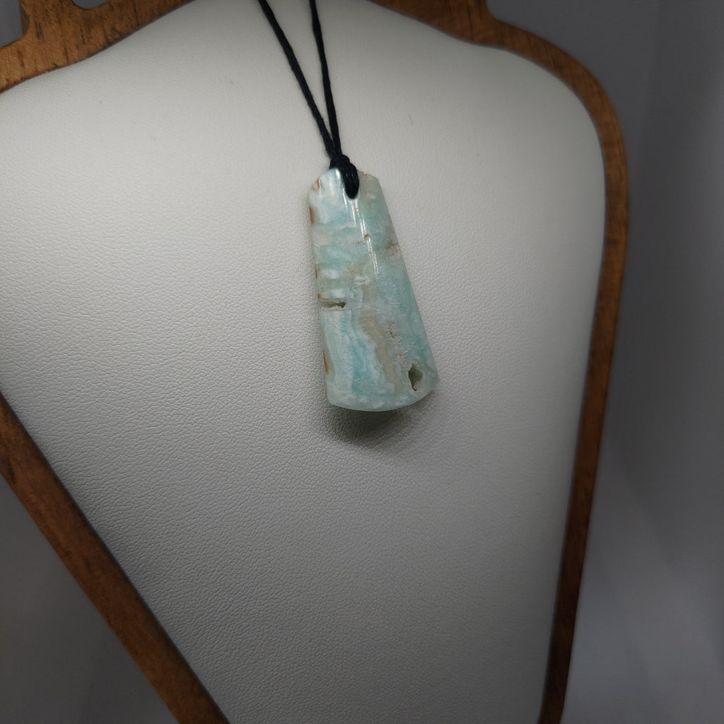 Hand Made Blue Aragonite Pendant 0077