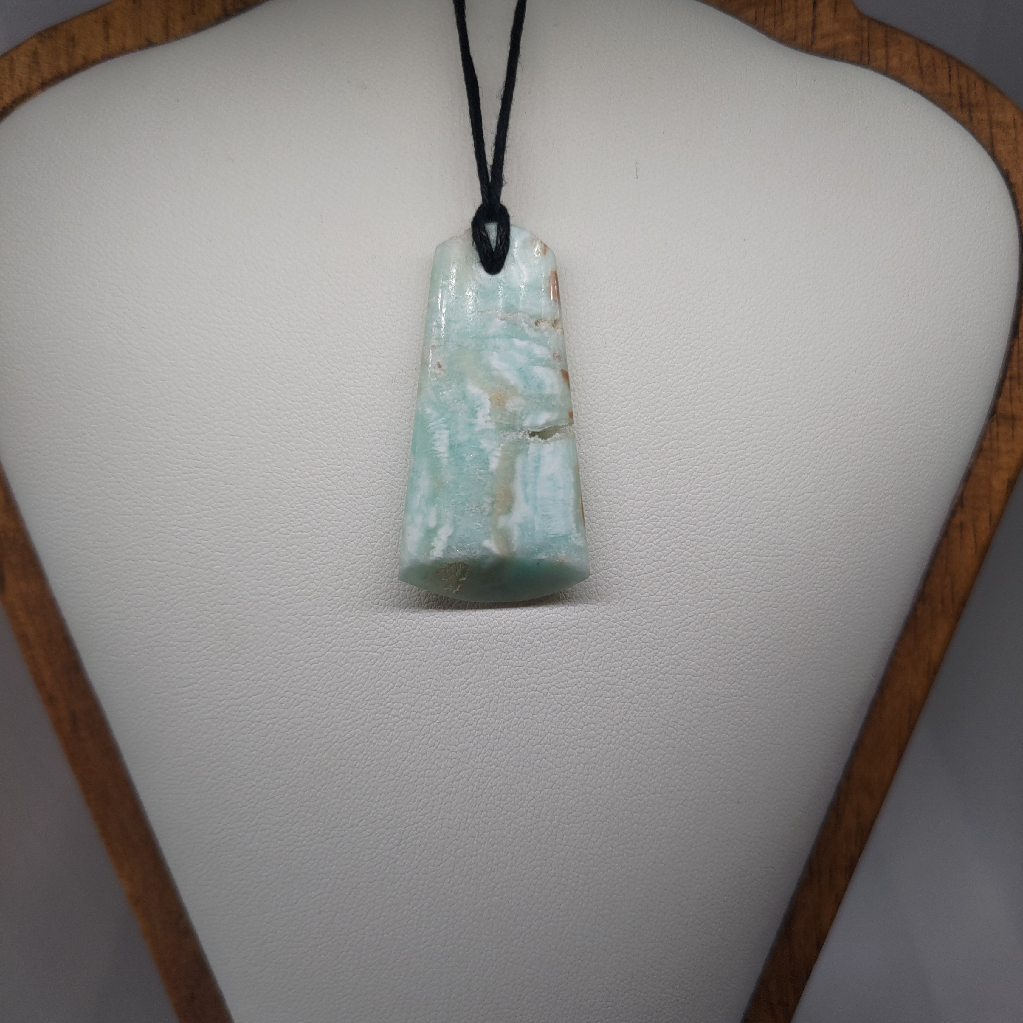 Hand Made Blue Aragonite Pendant 0077