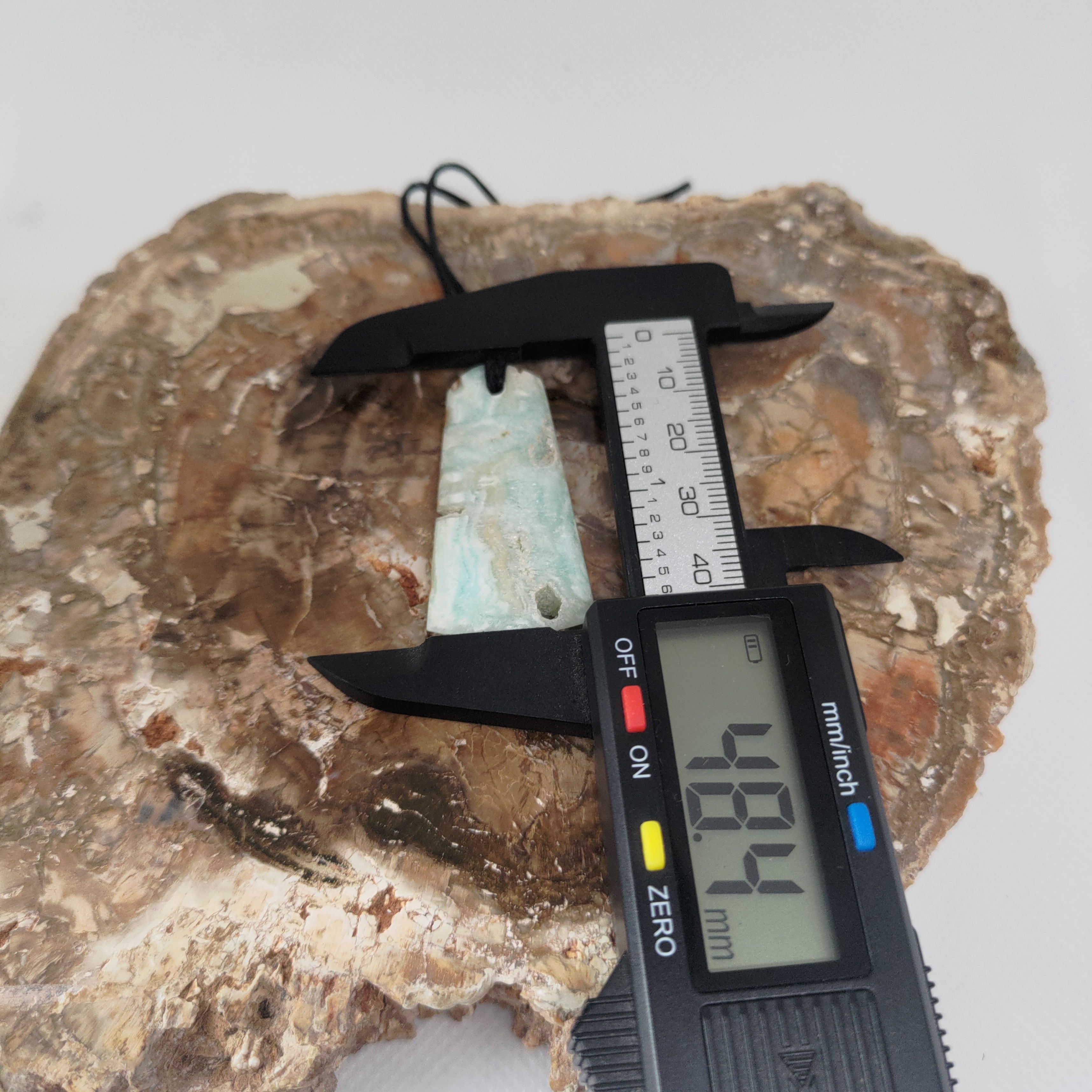 Hand Made Blue Aragonite Pendant 0077
