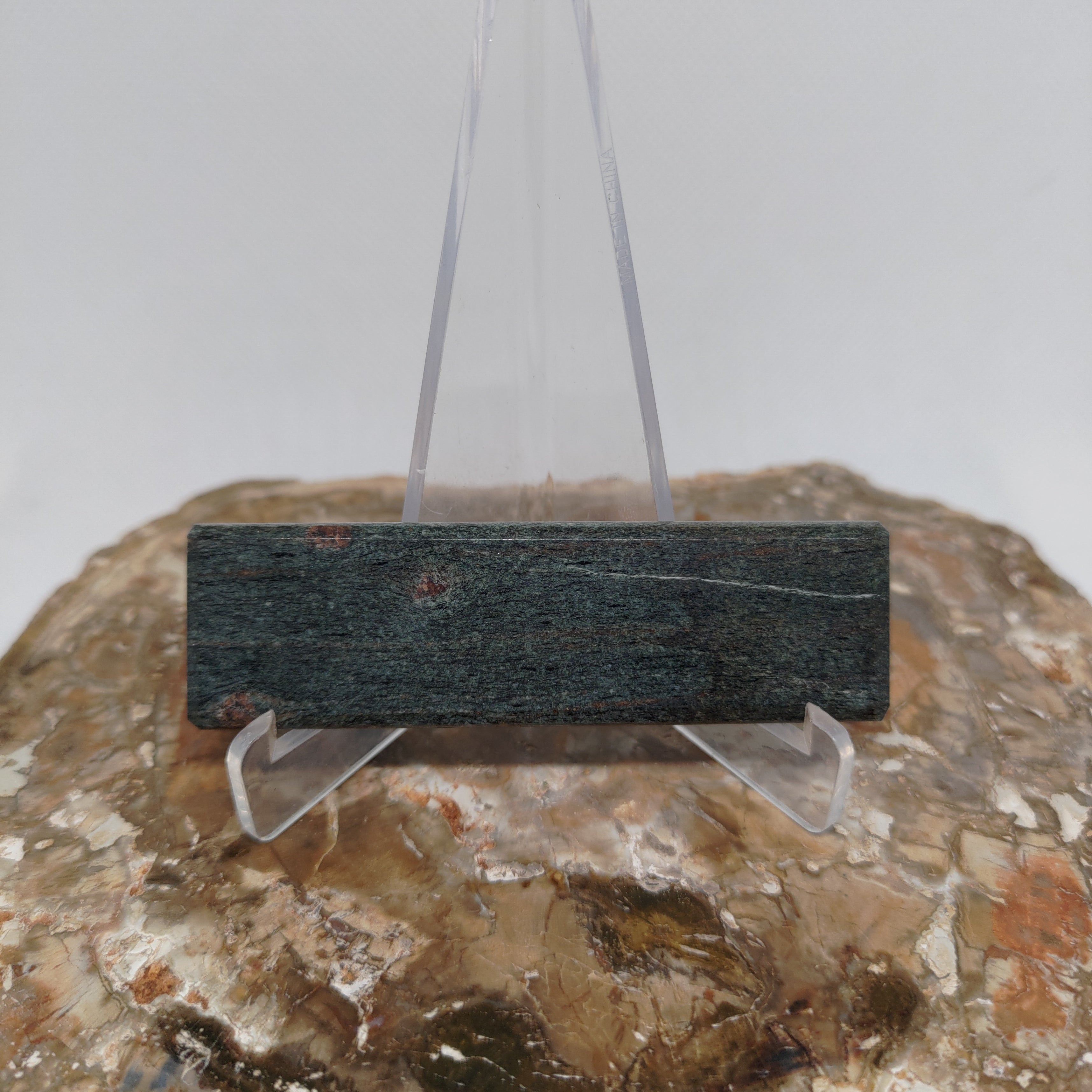 Hand Made New Zealand Schist With Red Garnets Display Slab (Small) Ref: 0117