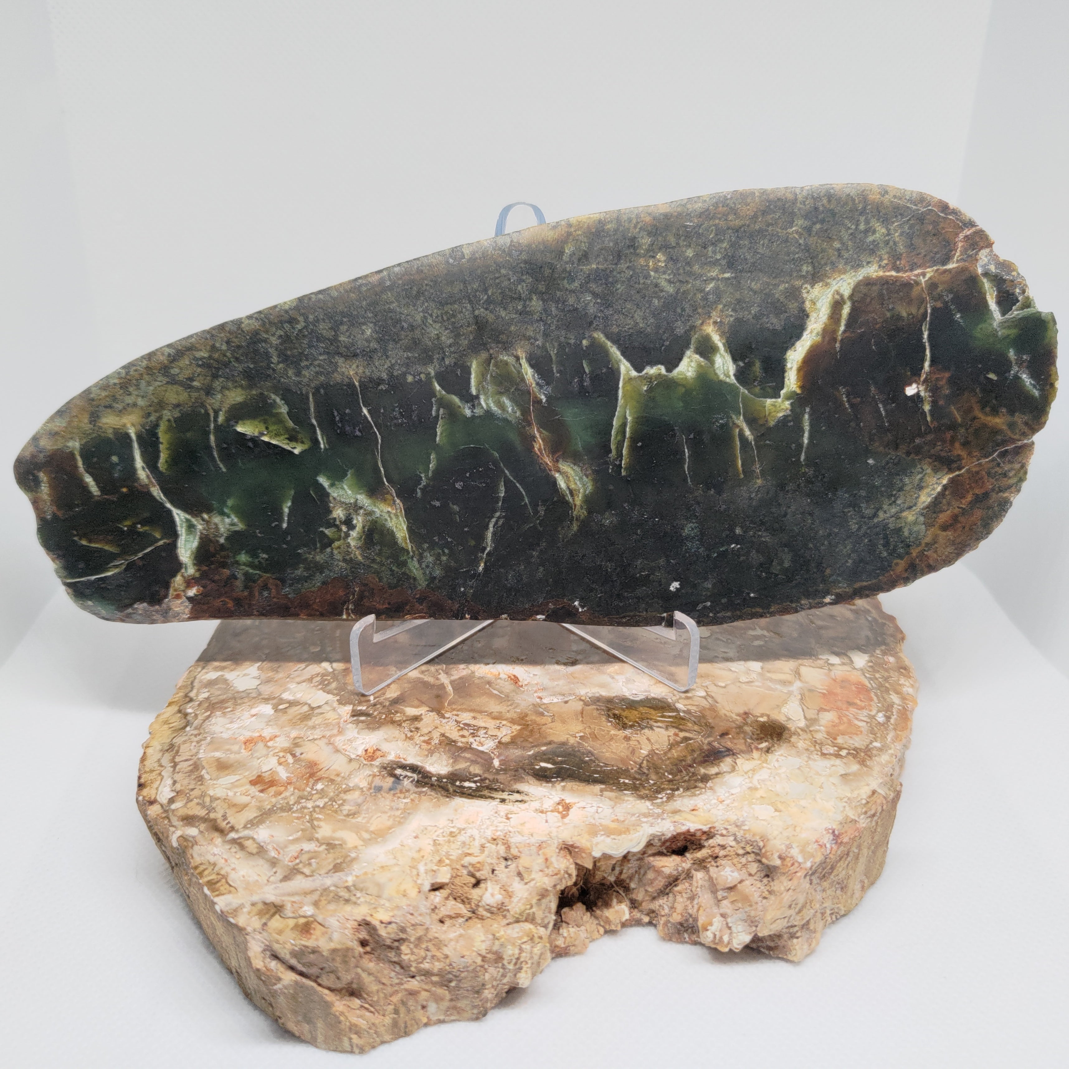 New Zealand Pounamu (Sandwich Jade) Display Slab (XL) Ref 0145