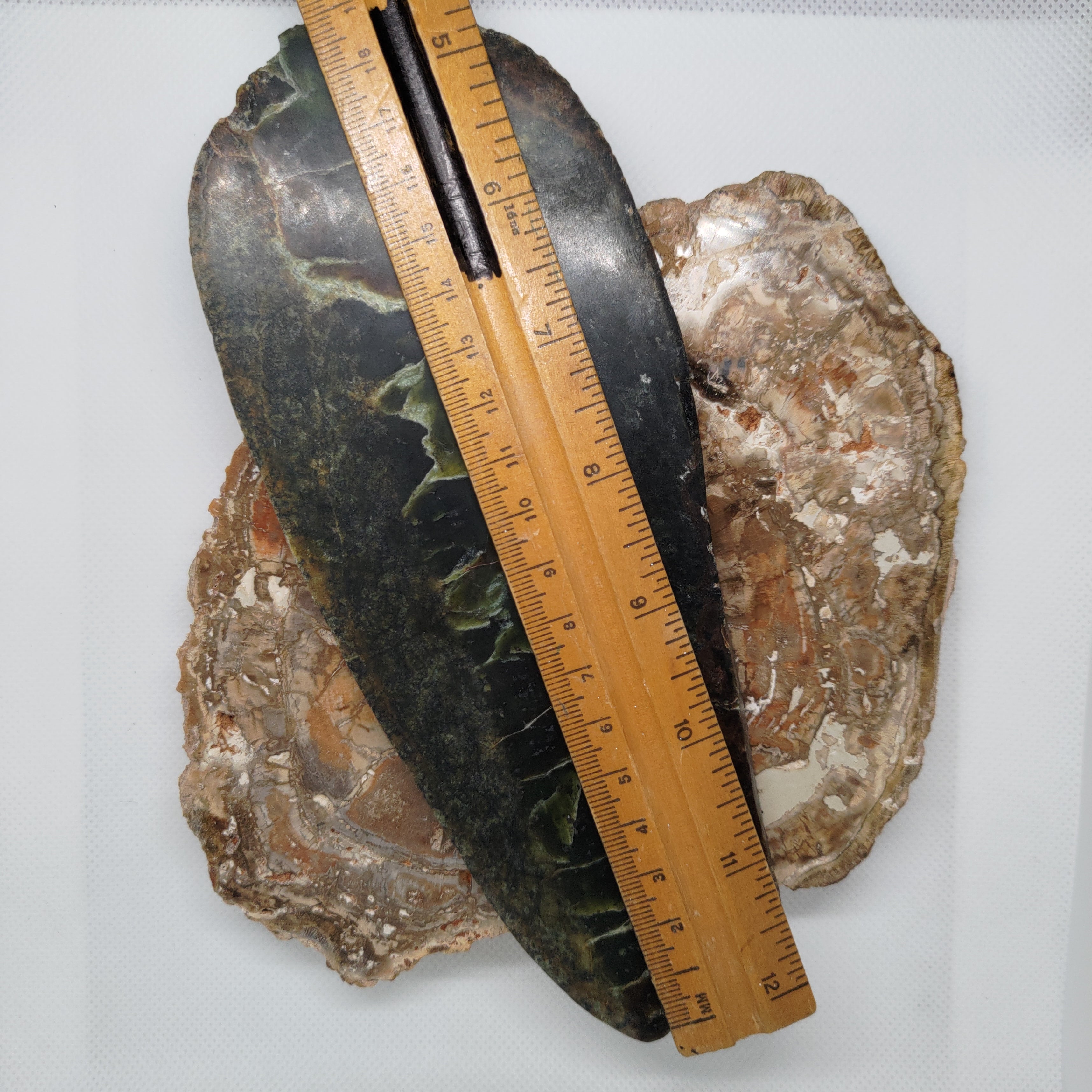 New Zealand Pounamu (Sandwich Jade) Display Slab (XL) Ref 0145